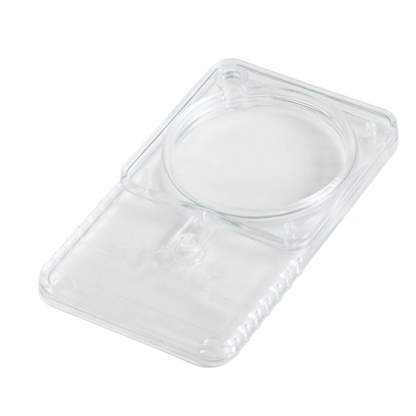 VetMotl Sperm Separation Device,"Clear plastic device with circular chamber and rectangular base"