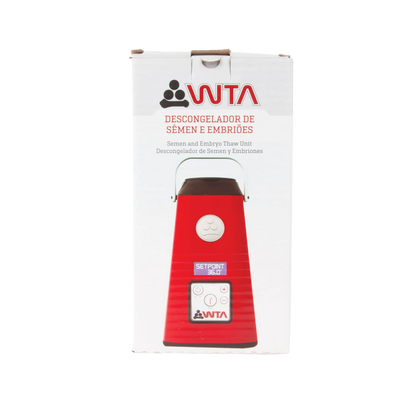 WTA Semen and Embryo Thaw Unit,"Front view of product box with red thaw unit image"
