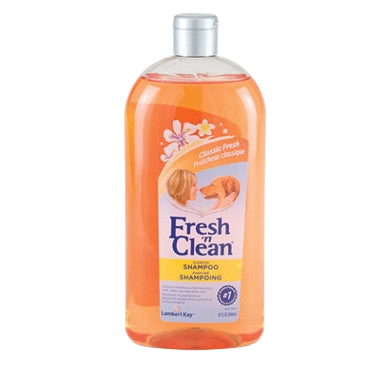 Fresh 'n Clean® Shampoo',"Orange shampoo bottle with silver cap"