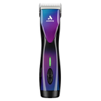 Pulse ZR II - Purple Galaxy Limited Edition Clipper by Andis,"Front view of clipper with purple and blue finish and silver blade"