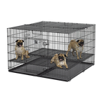 Midwest® Puppy Playpen,"Black wire playpen with floor grid and tray"
