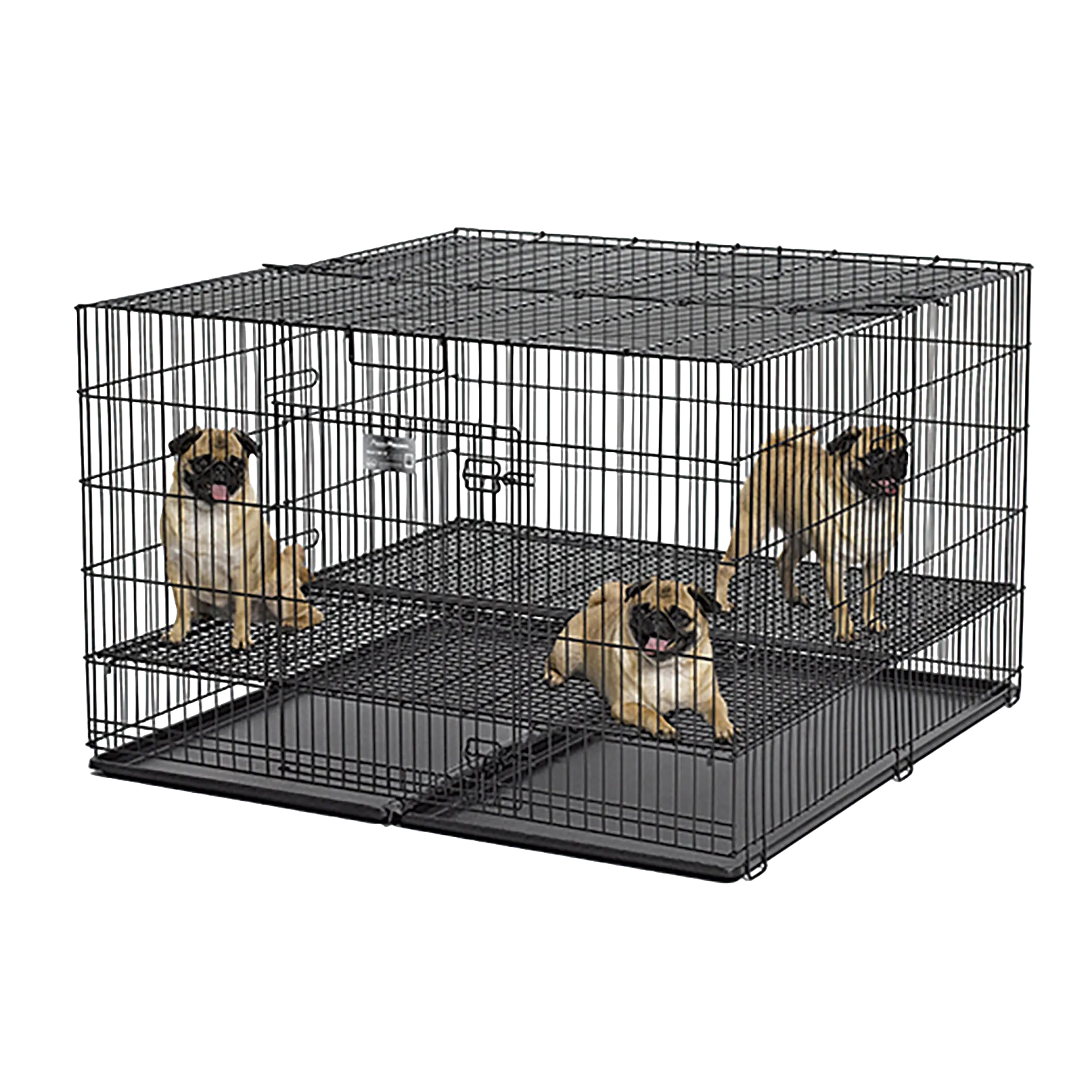 Midwest® Puppy Playpen,"Black wire playpen with floor grid and tray"