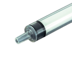 Small Syringes without Needles,"Close-up of clear syringe tip and black plunger seal"