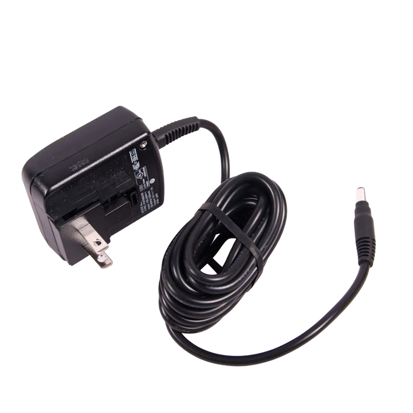 Flexineb® Battery and Charger System,"Black wall charger with attached cord and barrel plug"