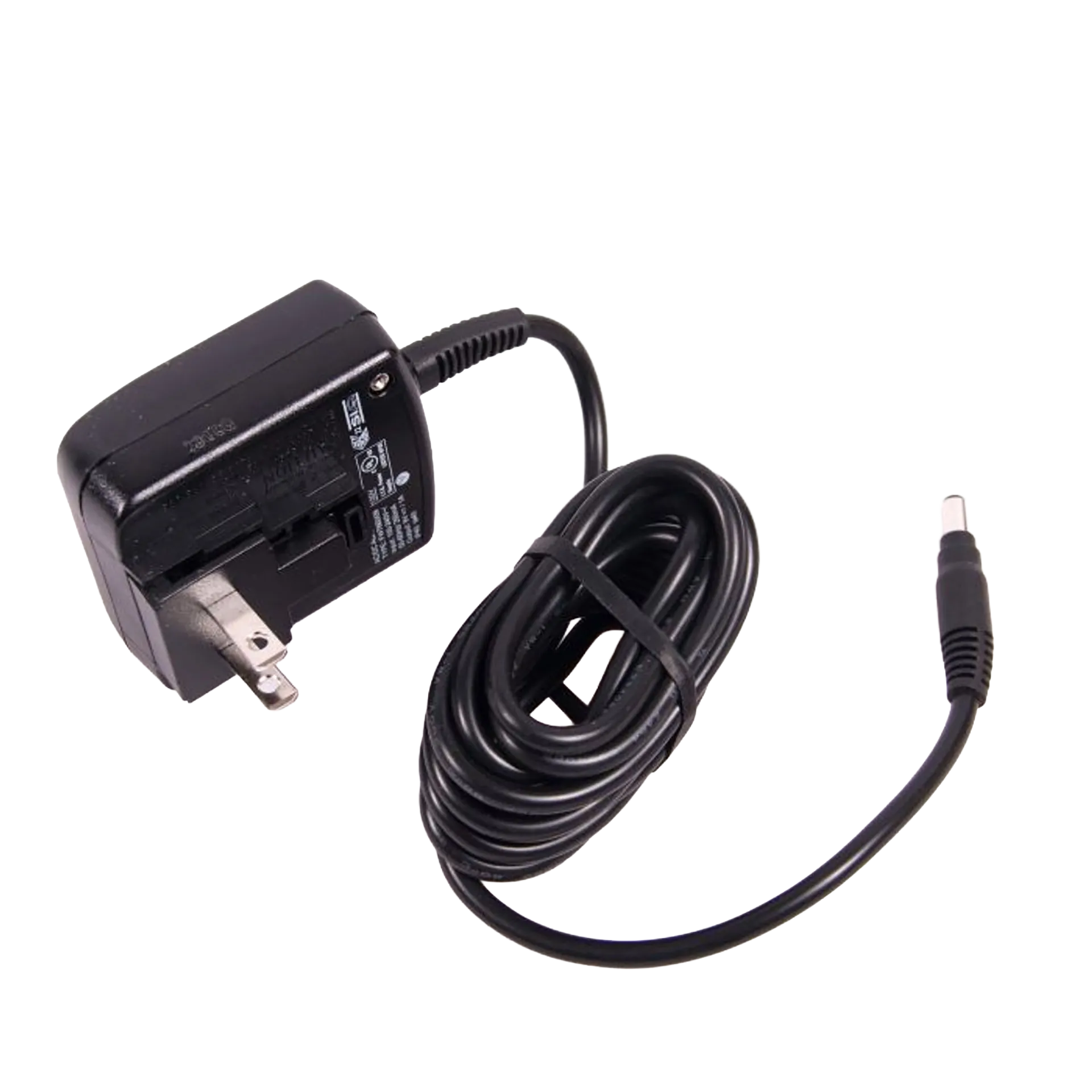 Flexineb® Battery and Charger System,"Black wall charger with attached cord and barrel plug"