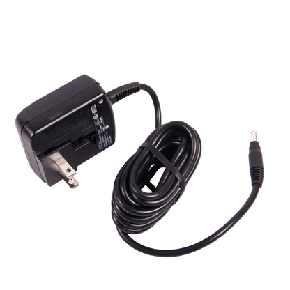Flexineb® Battery and Charger System,"Black wall charger with attached cord and barrel plug"