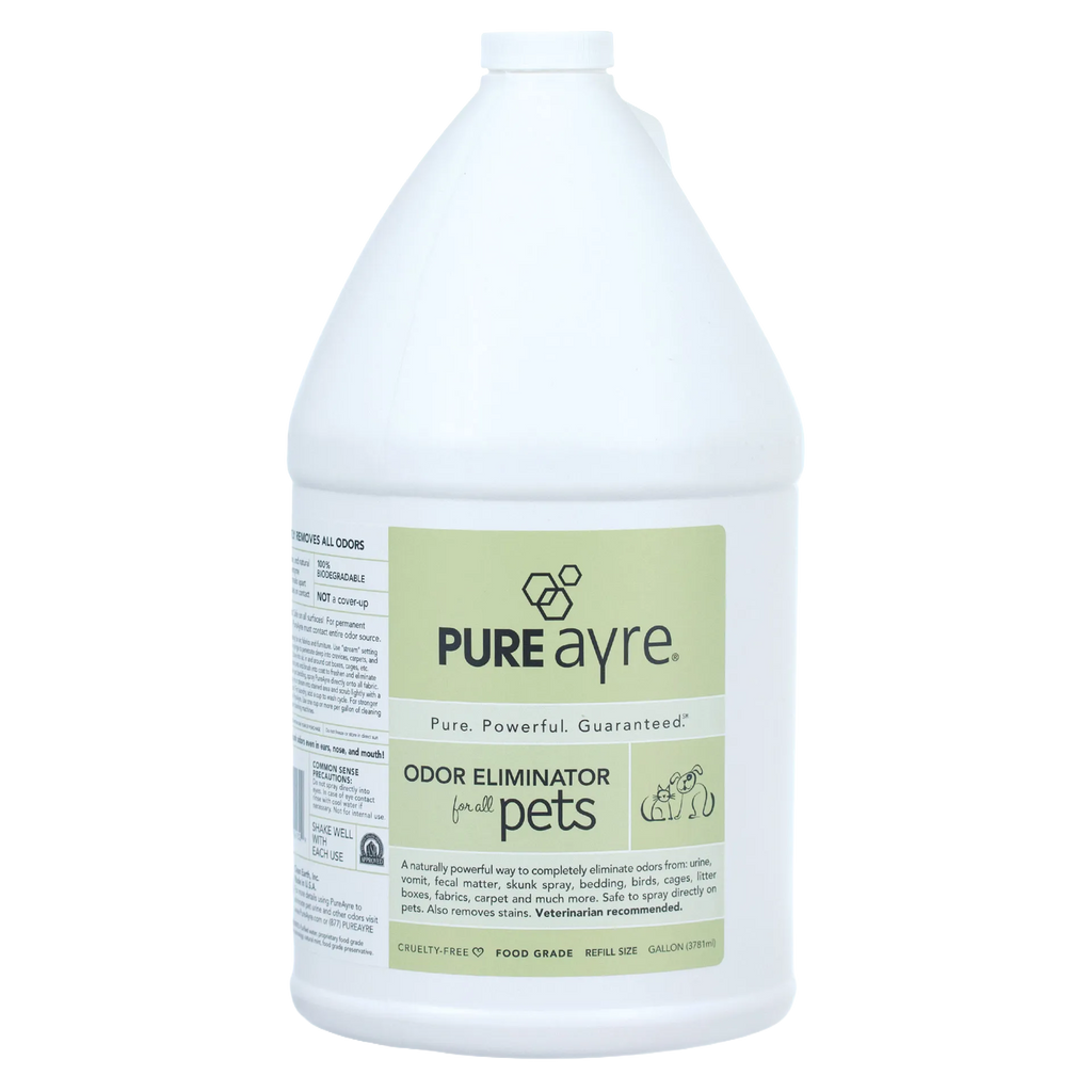 Pureayre® Odor Eliminator,"Front view of gallon refill bottle with green label"