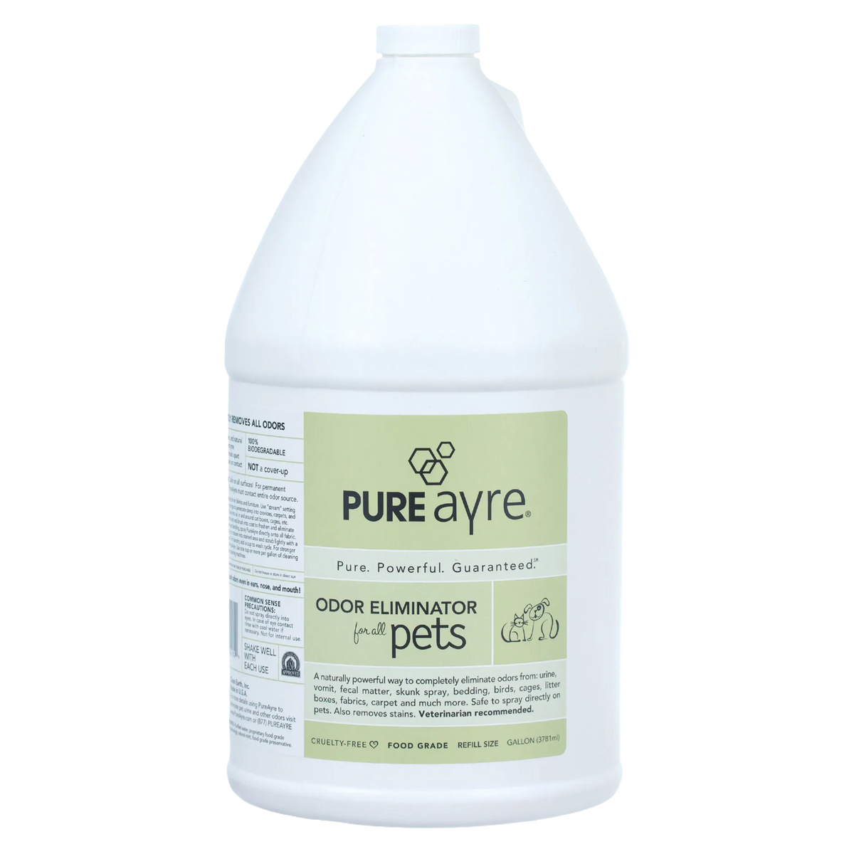Pureayre® Odor Eliminator,"Front view of gallon refill bottle with green label"