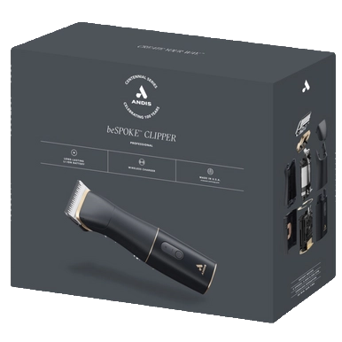 beSPOKE Cordless Clipper by Andis,"Black cordless clipper shown with product packaging"