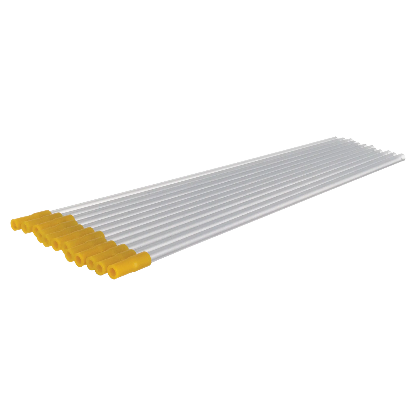 Breeder's Edge® Collect Him™ Disposable Pipettes,"Bundle of clear pipettes with yellow bulb ends"
