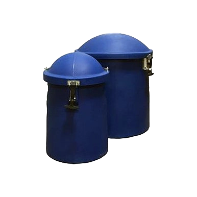 MVE Protective Cover For Vapor Shippers 4/2 V & 4/3 V,"Two blue cylindrical covers with domed lids"