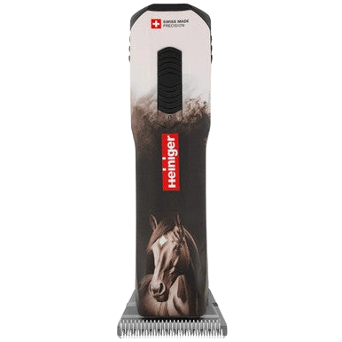 Opal Horse Design Cordless Clipper with Two Batteries and Two Free Drives,"Cordless clipper with horse graphic, front view"