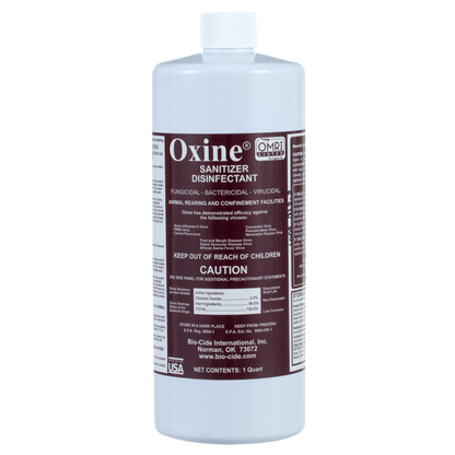 Oxine® Animal Health (AH),"White plastic bottle with screw cap and wraparound label"