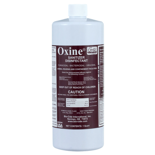 Oxine® Animal Health (AH),"White plastic bottle with screw cap and wraparound label"
