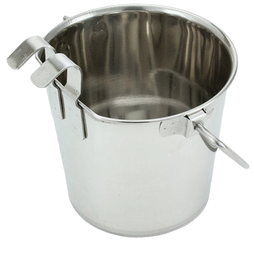 Flat-Sided Pails,"Open metal pail with flat sides and wire handle"