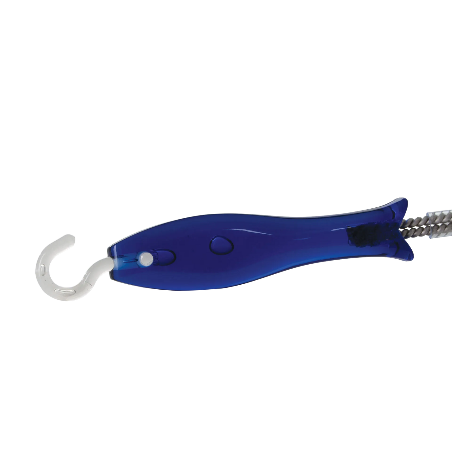 AV Cleaning Brush,"Blue-handled brush with white hook tip and twisted wire bristles"