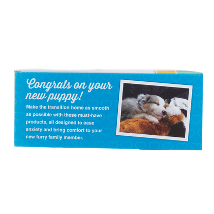 Snuggle Puppy Starter Kit,"Blue product box side panel with puppy photo"