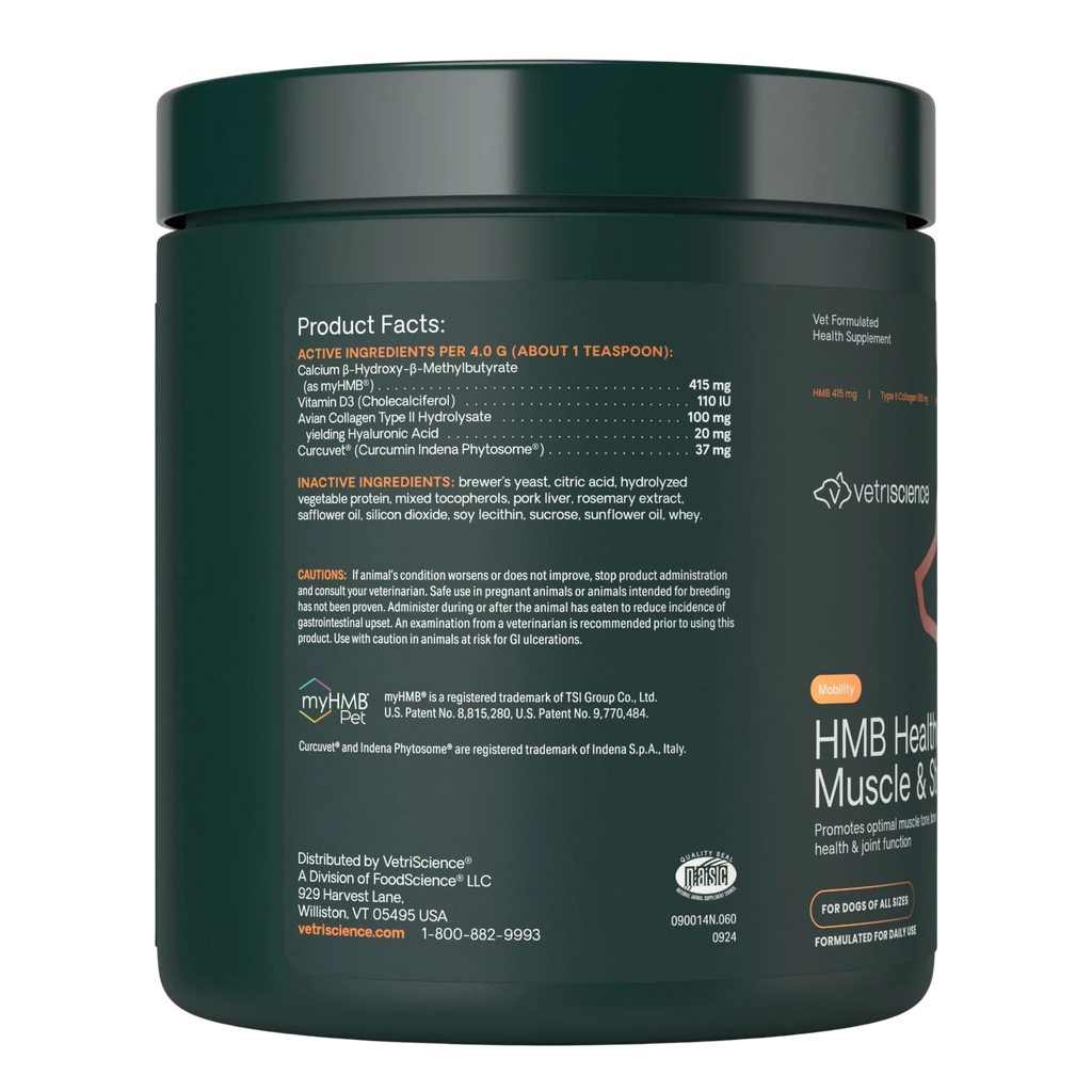 HMB Healthy Muscle & Strength Powder for Dogs by VetriScience