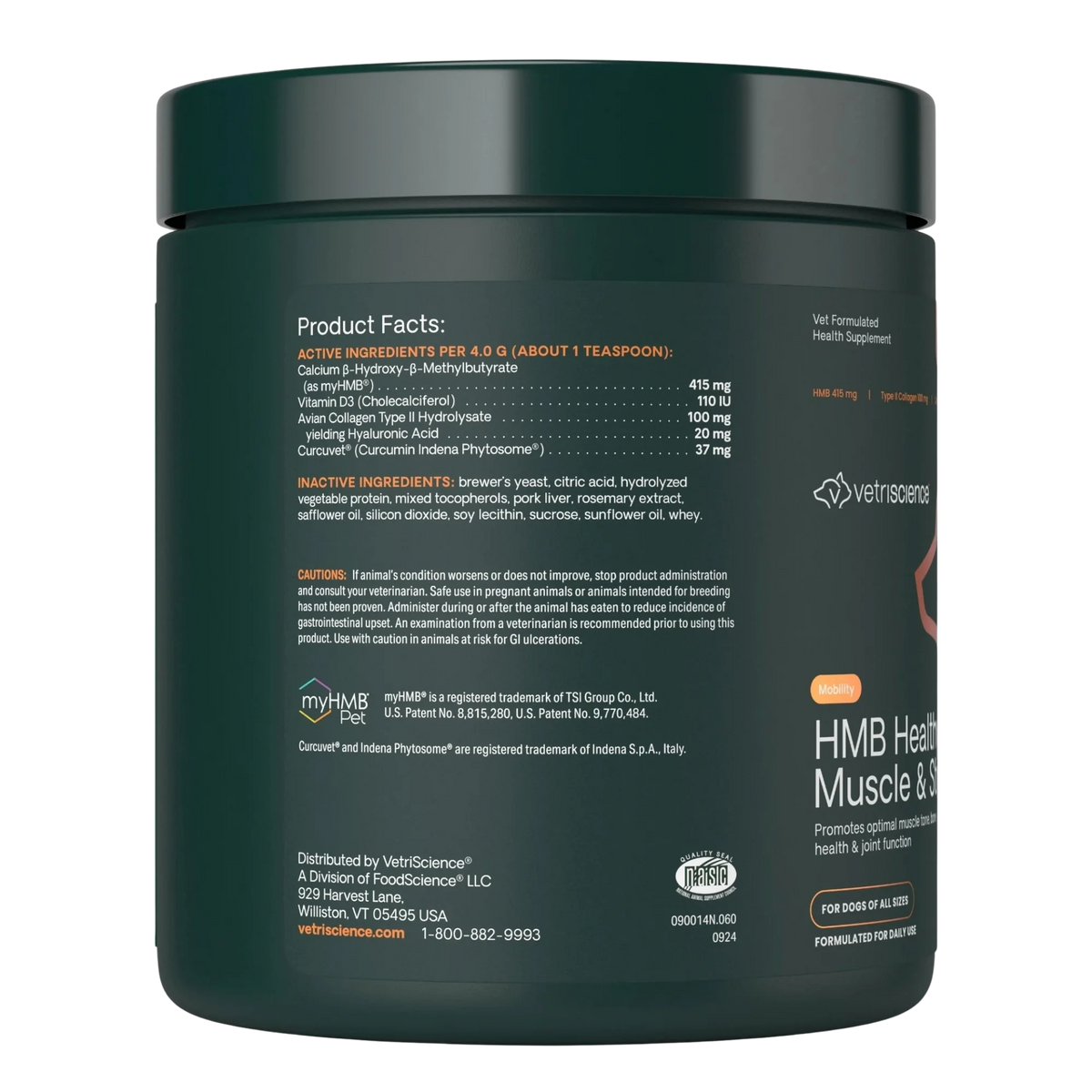 HMB Healthy Muscle & Strength Powder for Dogs by VetriScience