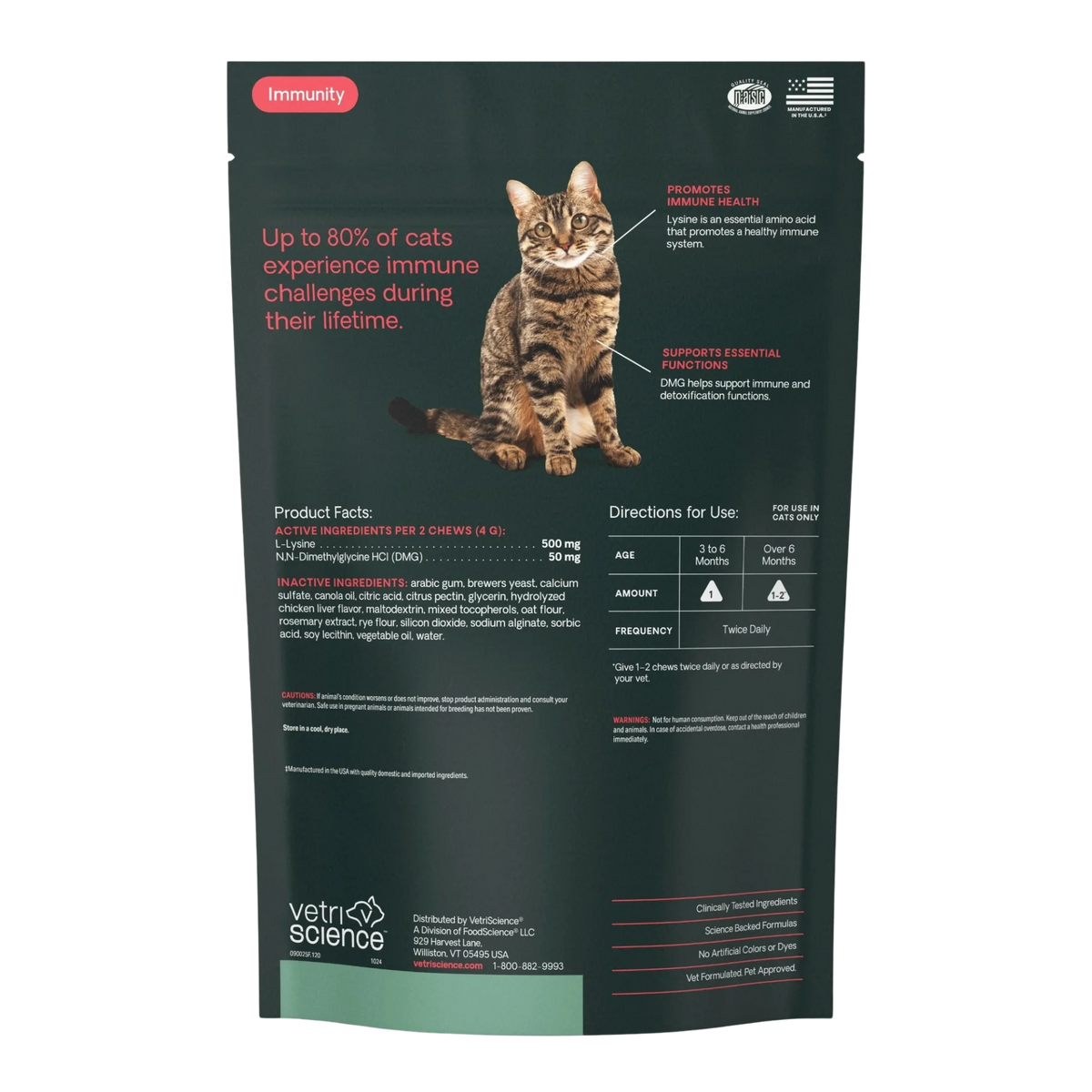 Extra Strength Lysine Immunity Health for Cats by VetriScience