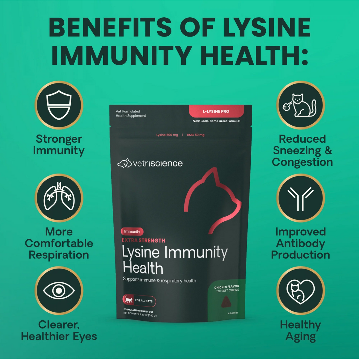 Extra Strength Lysine Immunity Health for Cats by VetriScience