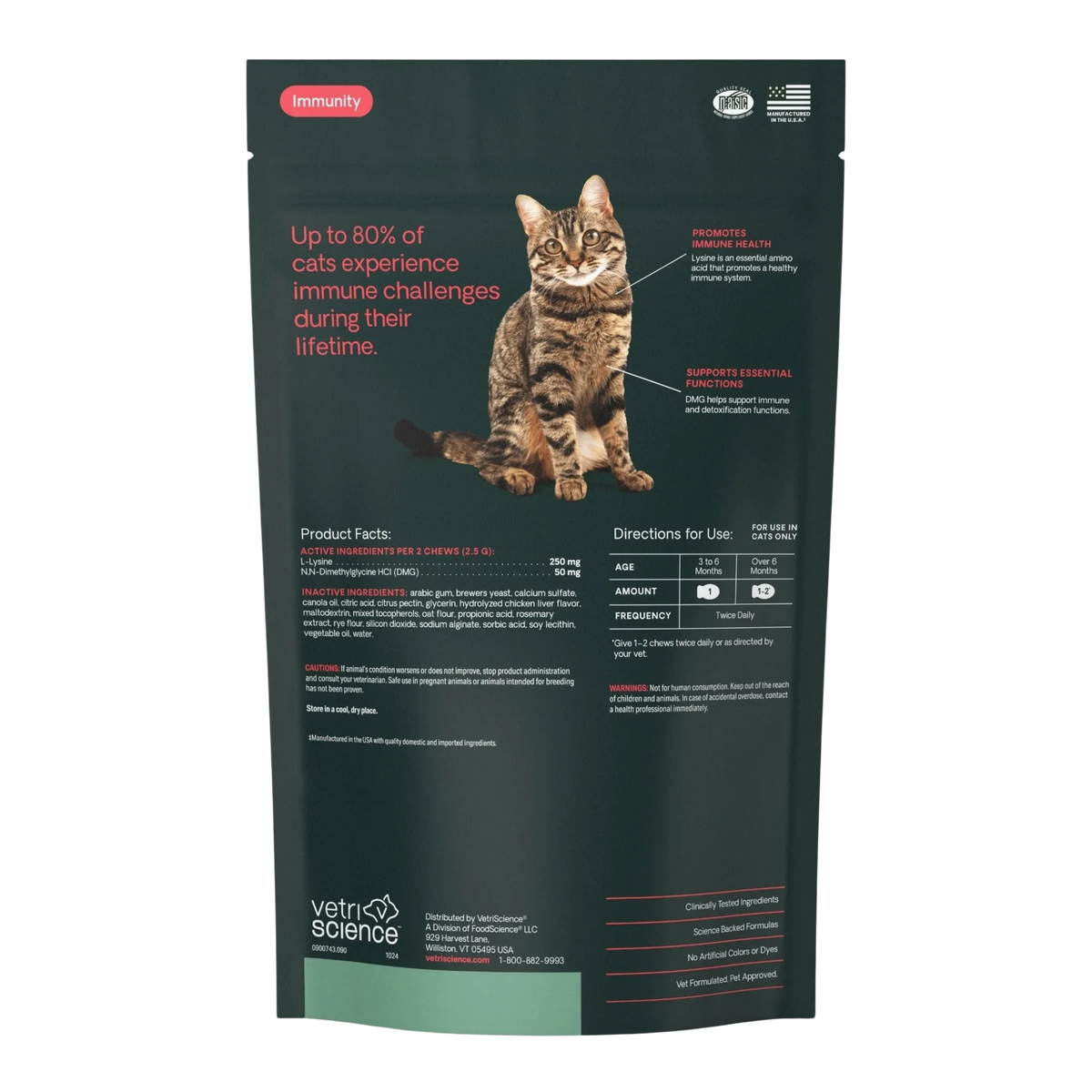 Lysine Immunity Health for Cats by VetriScience