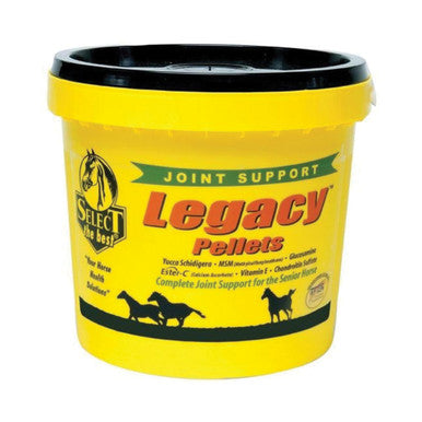 Legacy Joint Support for Senior Horses,"Yellow supplement tub with black lid"