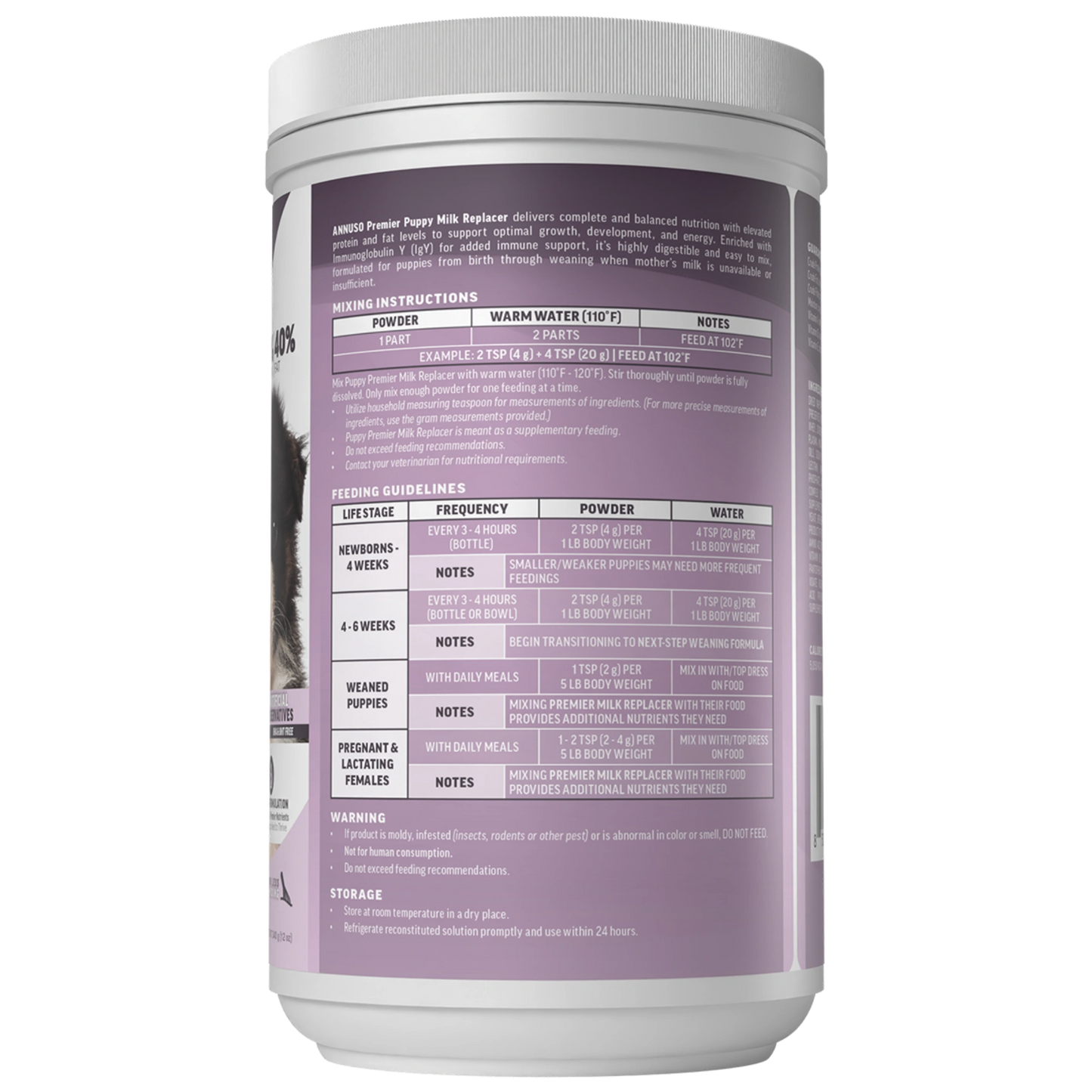 Annuso Premier Puppy Milk Replacer