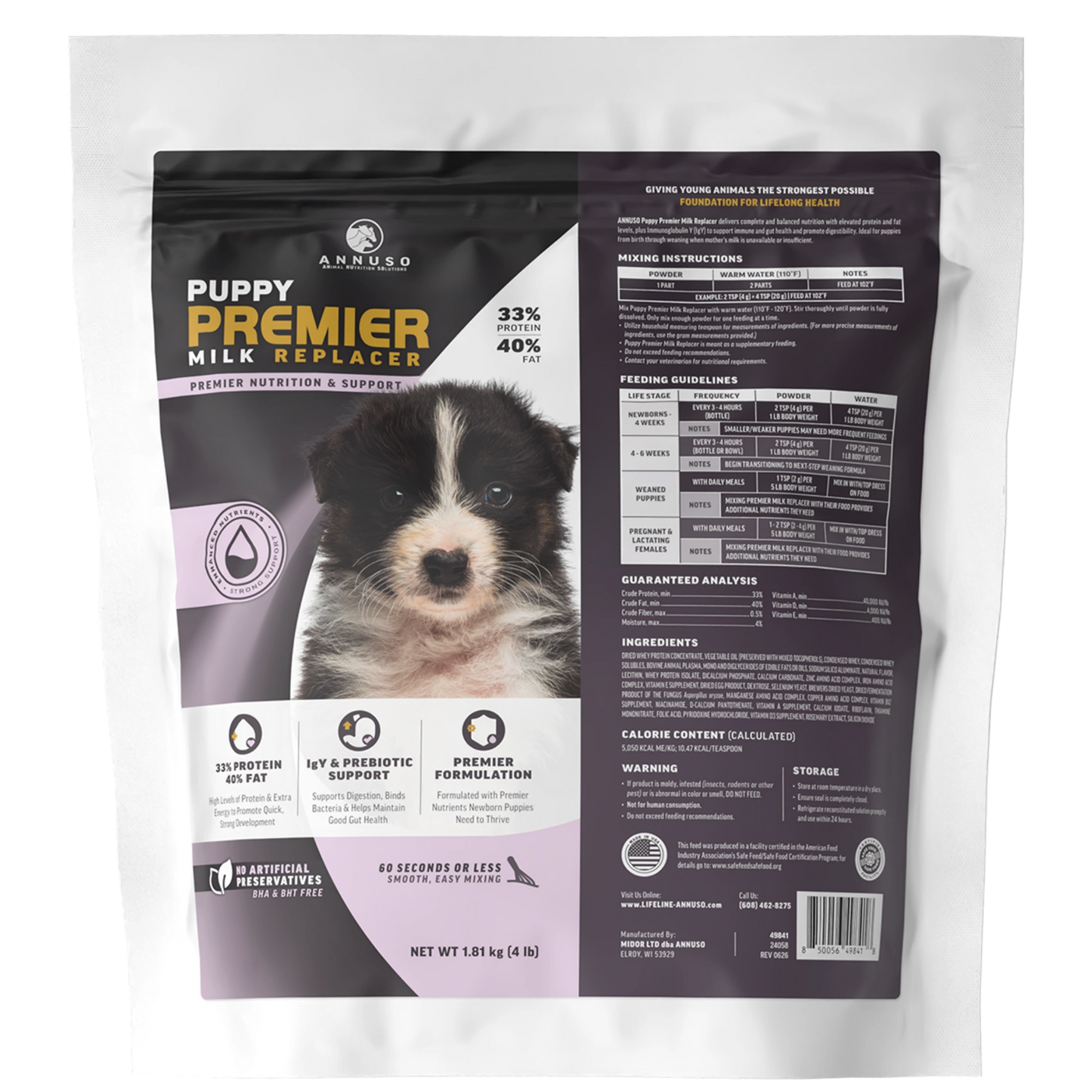 Annuso Premier Puppy Milk Replacer