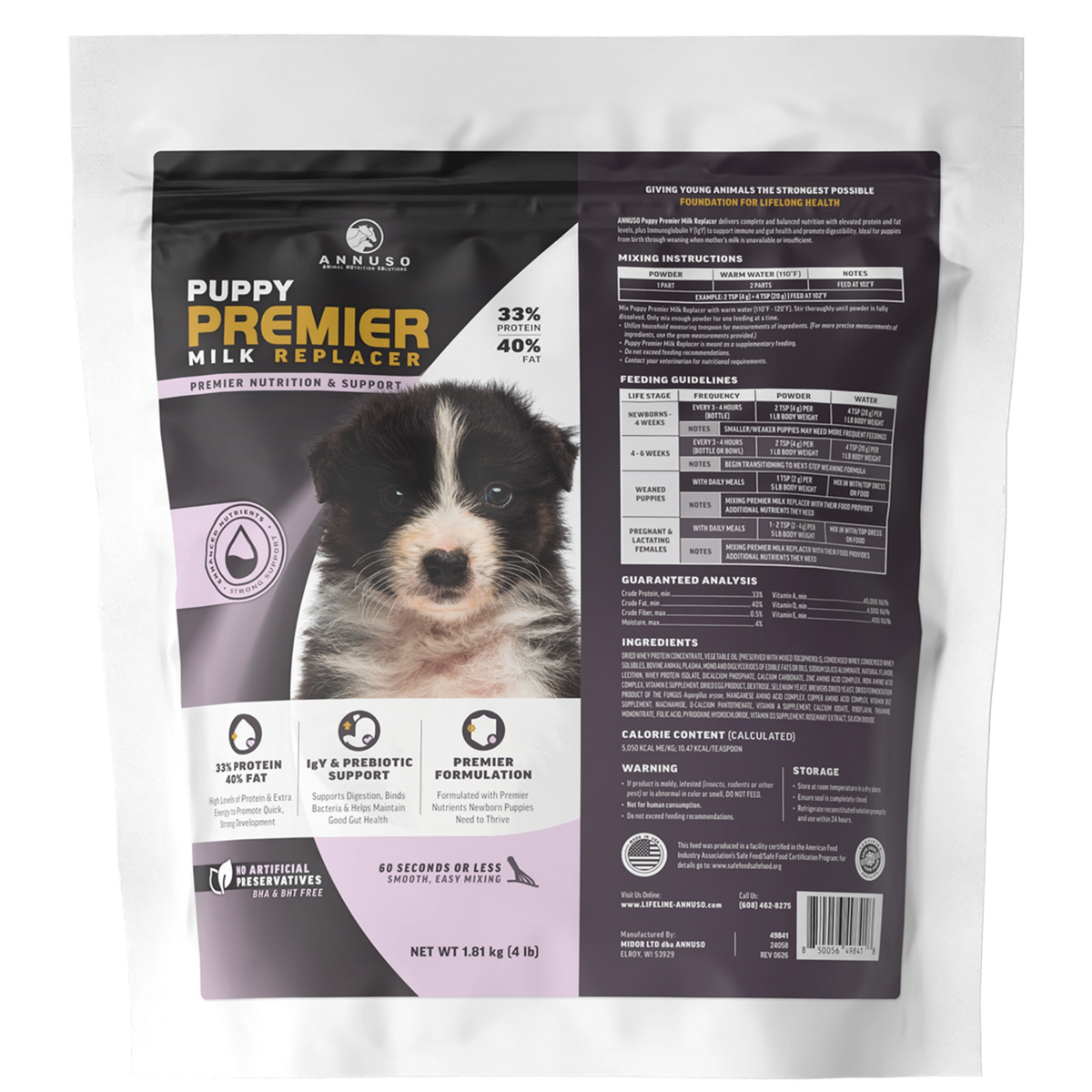 Annuso Premier Puppy Milk Replacer