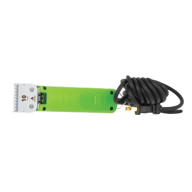 Andis® UltraEdge® Pro Clip AGC Super 2 Animal Clipper,"Green clipper with attached blade and coiled cord"