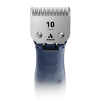 Emerge Clipper Blue by Andis With FREE 8Pc Wide Comb Attachment Bundle by Andis,"Blue clipper with blade attachment front view"