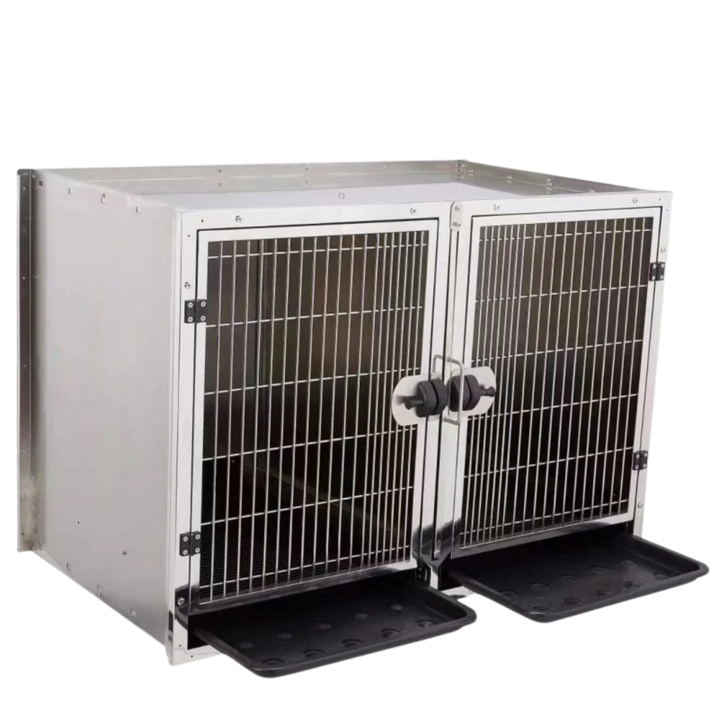 Stainless Steel Cage Module by Waggz,"Double-door cage module with front trays"