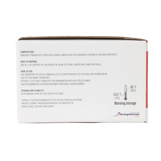BotuSemen Turbo,"Side view of product box with preparation and storage panel"