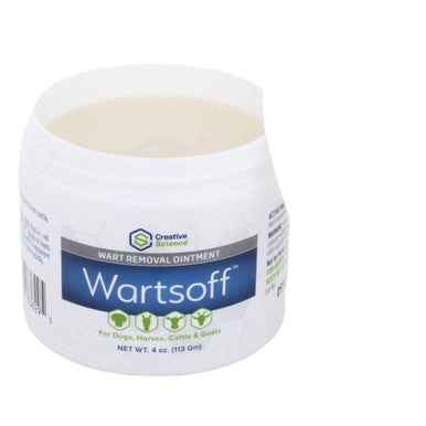 Wartsoff™,"Open white ointment jar with cream inside"