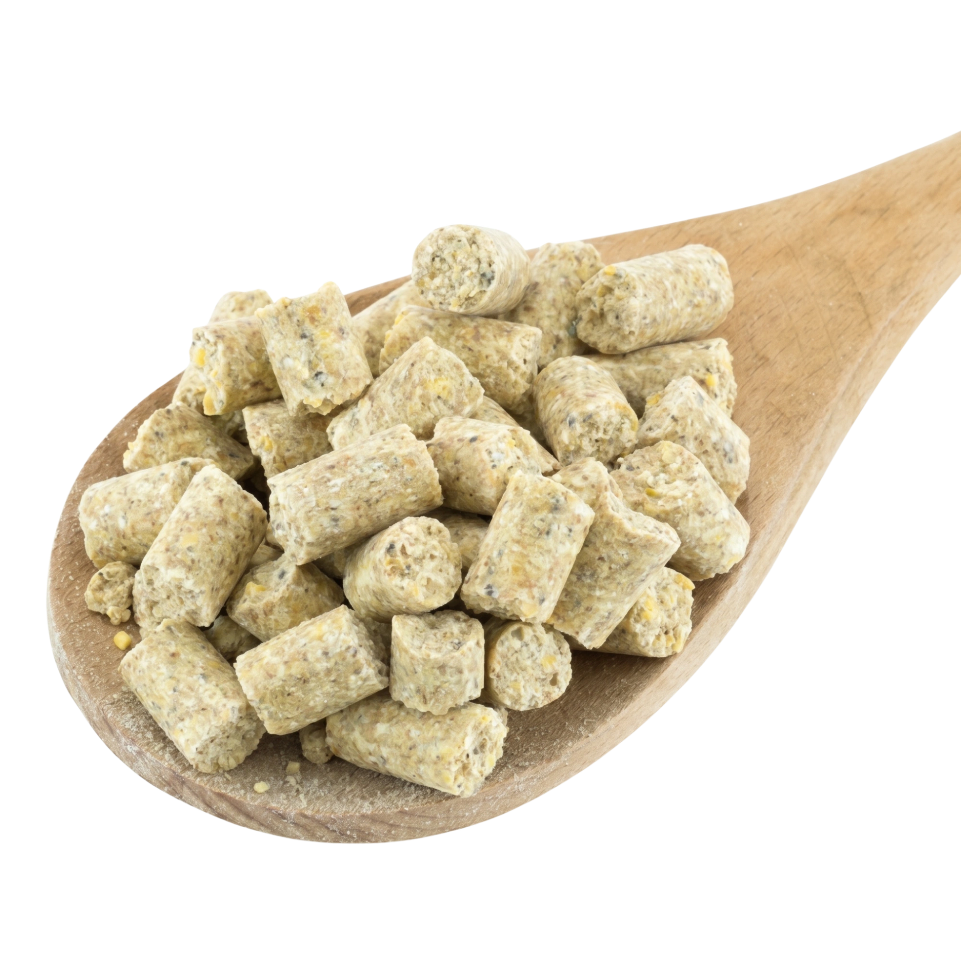 Lafeber Premium Daily Diet Bird Food,"Pellet bird food pieces in a wooden spoon"