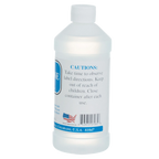 Propylene Glycol,"White plastic bottle with screw cap, back label view"