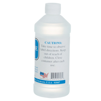 Propylene Glycol,"White plastic bottle with screw cap, back label view"