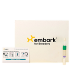 Embark® for Breeders Dog DNA Test Kit,"DNA test kit box with swab tube and instruction card"
