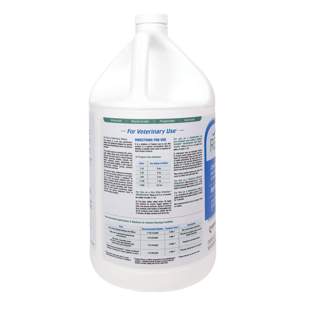 Rescue®  Disinfectant Cleaner,"Large white gallon bottle with back label"
