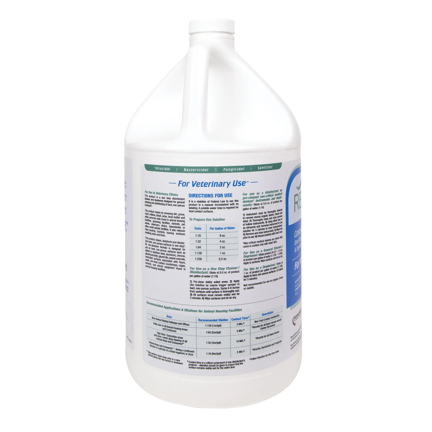 Rescue®  Disinfectant Cleaner,"Large white gallon bottle with back label"