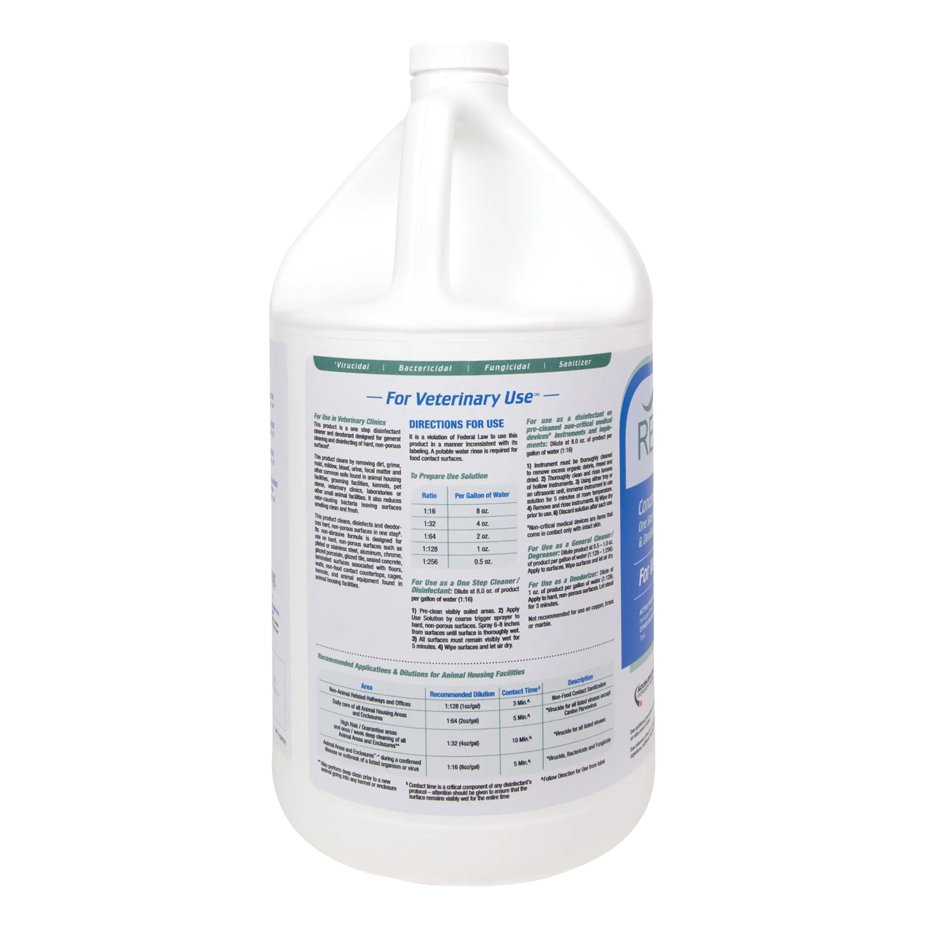 Rescue®  Disinfectant Cleaner,"Large white gallon bottle with back label"