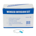 Winged Infusion Set,"Box with tubing and blue winged connector"