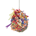 Super Shredder Ball,"Hanging woven ball covered in multicolored paper strips"