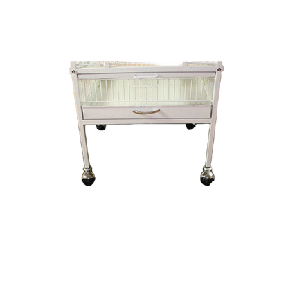 Bird Cage Mat,"White bird cage with pull-out bottom tray on wheels"