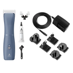 Emerge Clipper Blue by Andis With FREE 8Pc Wide Comb Attachment Bundle by Andis,"Clipper with charging cord, oil bottle, blade, and comb attachments"