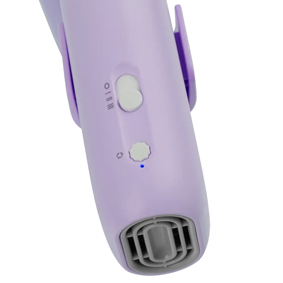 Mini Portable Neck Dryer by TZGroom,"Purple neck dryer with front controls and vent grille"