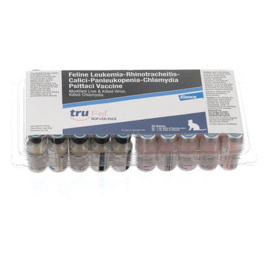 TruFel™ HCP+CH-FELV (Feloguard Plus 4 + LvK),"Trays of vaccine vials with box insert"