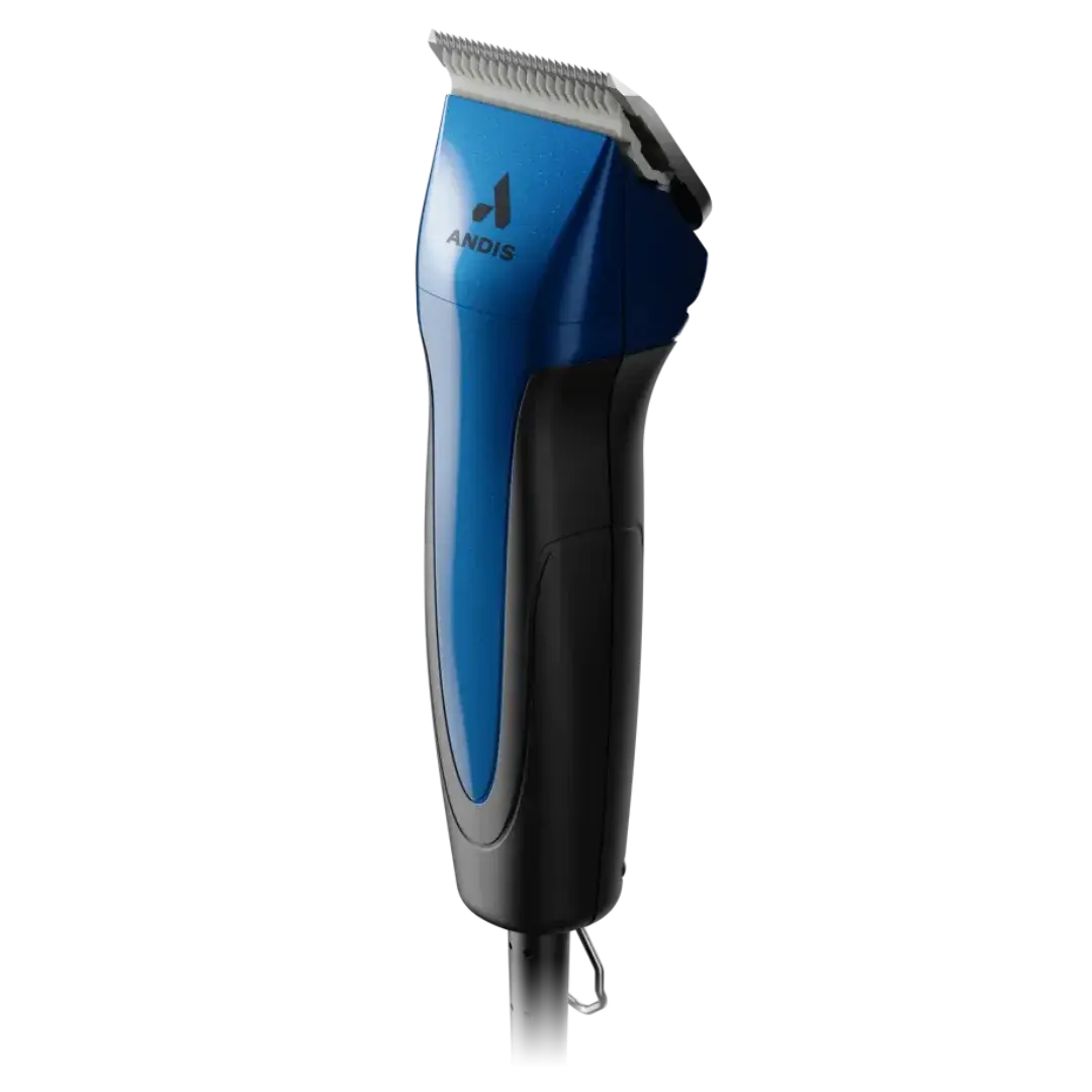 Excel 5-Speed Detachable Blade Clipper Blue by Andis,"Blue and black hair clipper with silver blade"