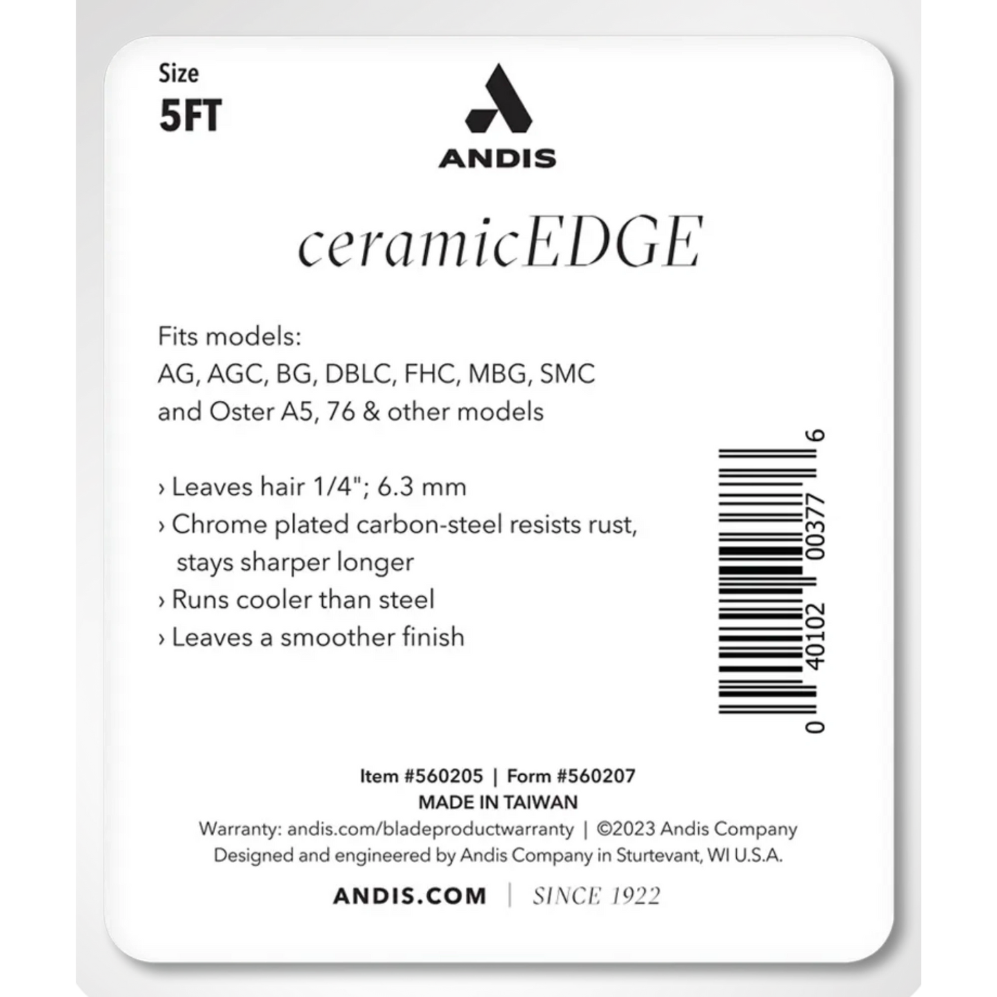 #5FT CeramicEdge Detachable Blade by Andis